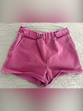 Urban Renewal Faded Rose Pink High-Rise Elastic Waist Athletic Shorts